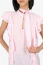 Pink Tartan Pink Ruffle Sleeveless Bow Detail Top Size 6