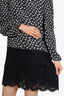 Dolce & Gabbana Black Lace Detail Long Sleeve Floral Dress Size 46