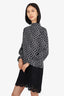 Dolce & Gabbana Black Lace Detail Long Sleeve Floral Dress Size 46