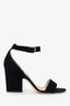 Jimmy Choo Black Suede Open Toe Heels Size 39.5