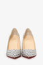 Christian Louboutin Silver/Gold Pointed Toe Heels Size 40