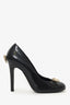 Pre-Loved Chanel™ Black Perforated Patent Leather Bow Pumps Size 36.5