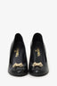 Pre-Loved Chanel™ Black Perforated Patent Leather Bow Pumps Size 36.5