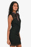 Sandro Black Lace Sleeveless Ruffle Tie Mini Dress Size 1