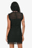 Sandro Black Lace Sleeveless Ruffle Tie Mini Dress Size 1
