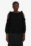 Maje Black Ruffle Cold Shoulder Top Size 3