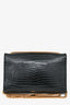 Saint Laurent 2017 Black Croc Embossed Leather Kate Crossbody Bag