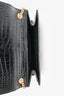 Saint Laurent 2017 Black Croc Embossed Leather Kate Crossbody Bag