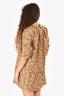 Kika Vargas Orange/Blue Floral Peter Pan Babydoll Dress Size XS