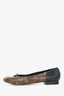 Louis Vuitton Brown/Black Leather Monogram Flats Size 35.5