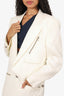 Gianni Versace Cream Linen Zip Detail Blazer Size 50 Mens
