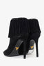 Prada Black Suede Fringe Open Toe Boots Size 37