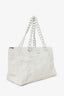Pre-Loved Chanel™ 2000-02 White Raffia Chain Beach Tote With Pouches