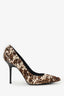 Burberry Leopard Print Ponyhair Pointed Heels Size 39