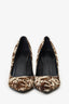 Burberry Leopard Print Ponyhair Pointed Heels Size 39