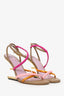 Fendi First Beige/Pink Leather Strappy Heels Size 39