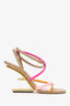 Fendi First Beige/Pink Leather Strappy Heels Size 39