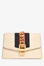 Gucci Cream Leather Web Mini Sylvie Chain Bag