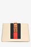 Gucci Cream Leather Web Mini Sylvie Chain Bag