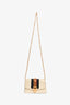 Gucci Cream Leather Web Mini Sylvie Chain Bag