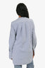 Celine White/Blue Striped Mandarin Collar Button Down Tunic Size 36