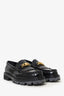 Celine Black Brushed Leather Triomphe 'Margaret' Loafers Size 39