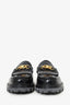 Celine Black Brushed Leather Triomphe 'Margaret' Loafers Size 39