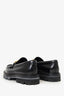 Celine Black Brushed Leather Triomphe 'Margaret' Loafers Size 39