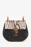 Chloe Blue Suede/Snakeskin Leather Drew Crossbody Bag