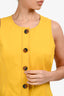 Derek Lam 10 Crosby Yellow Floral Cut-Out Sleeveless Button Down Mini Dress Size 8