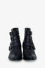 Toga Pulla Blue Embossed Leather Western Buckle Boots Size 36