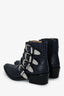 Toga Pulla Blue Embossed Leather Western Buckle Boots Size 36