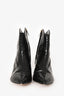 Tibi Navy Leather Croc Embossed Western Boots Size 38