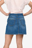 Gucci Blue Denim Rose Embroidered High Waisted Mini Skirt Size 40