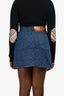 Loewe Blue Denim Split Anagram Mini Skirt Size 42