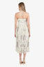 Zimmermann Cream Linen Floral Print Sleeveless Midi Length Dress Size 1