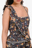 Ulla Johnson Grey Floral Print Ruffle Detail Maxi Dress Size 4