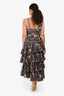 Ulla Johnson Grey Floral Print Ruffle Detail Maxi Dress Size 4