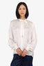 Maje Cream Satin Pussy Bow Blouse Size 1