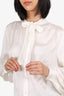 Maje Cream Satin Pussy Bow Blouse Size 1