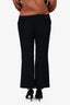 Alexander McQueen 2017 Black High Waisted Mini Flare Cropped Pants Size 42