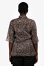 D&G Dolce & Gabbana Grey Silk Sequin Printed Bow Detailed Shirt Size 40