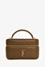 Saint Laurent Green Quilted 'Gaby' Top Handle Bag with Strap