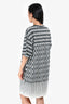 Dries Van Noten Black/White Cotton Pattern T-Shirt Dress Size M