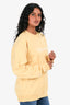 Saint Laurent Yellow/White Logo Embroidered Sweatshirt Size XS