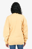 Saint Laurent Yellow/White Logo Embroidered Sweatshirt Size XS