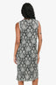 Louis Vuitton Black/Silver Metallic Patterned Red Cutout Circle Dress Size XL
