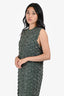 Burberry Green/Beige Woven Fringe Sleeveless Dress Size M