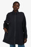 Prada Navy Wool Twill Long Zip-Up Coat Size 40