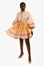 Zimmermann Beige/Yellow Linen Long Sleeves Button Down Dress Size 3
